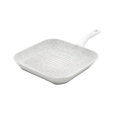 Grill antiadhésif 28x28cm avec manche en bois blanc Stonewhite Promotion