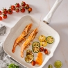 Grill antiadhésif 28x28cm avec manche en bois blanc Stonewhite Vente