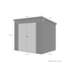 Casetta box gereedschapshuisje van polypropyleen 238x191x215cm Bolsena Keuze