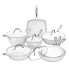 Batterie 13 pièces poêles casserole grill antiadhérente Stonewhite Promotion