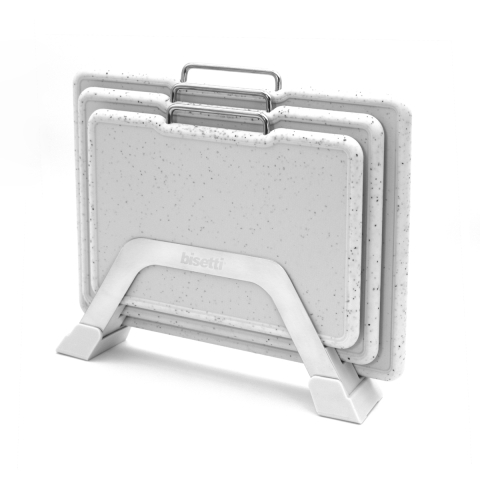 Set de 3 planches à découper de cuisine en plastique effet granite Bisetti Stonewhite Promotion
