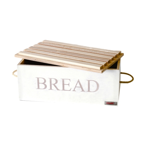 Broodtrommel met houten snijplank Bisetti Stonewhite Aanbieding