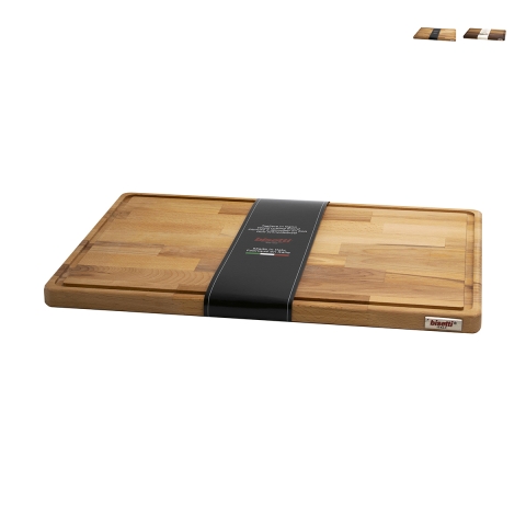 Grande planche à découper en bois avec rigole à jus 50x35x2cm Bisetti Promotion
