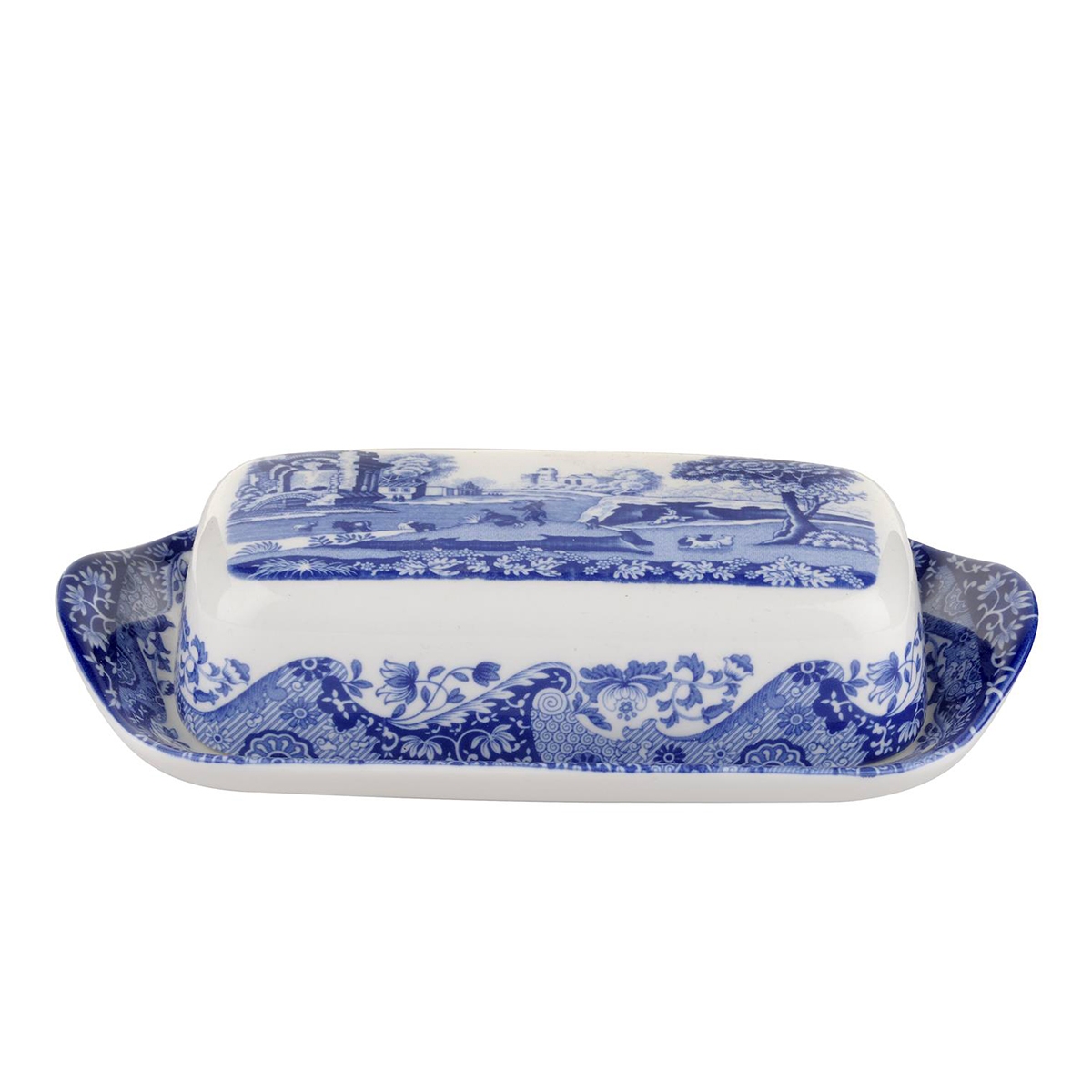 Terracotta botervloot in Engelse stijl Blue Italian Aanbieding Terracotta botervloot in Engelse stijl Blue Italian Aanbieding