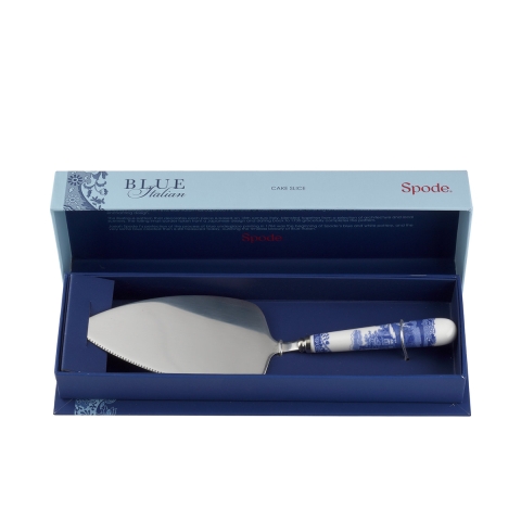 Paletta pour gâteaux en acier et céramique style anglais Blue Italian Promotion