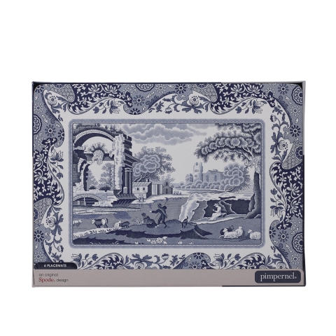 set de 6 sets de table rigides style anglais 30,5x23cm Blue Italian Promotion