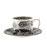 Tasse à thé avec soucoupe en porcelaine style anglais Black Italian Promotion