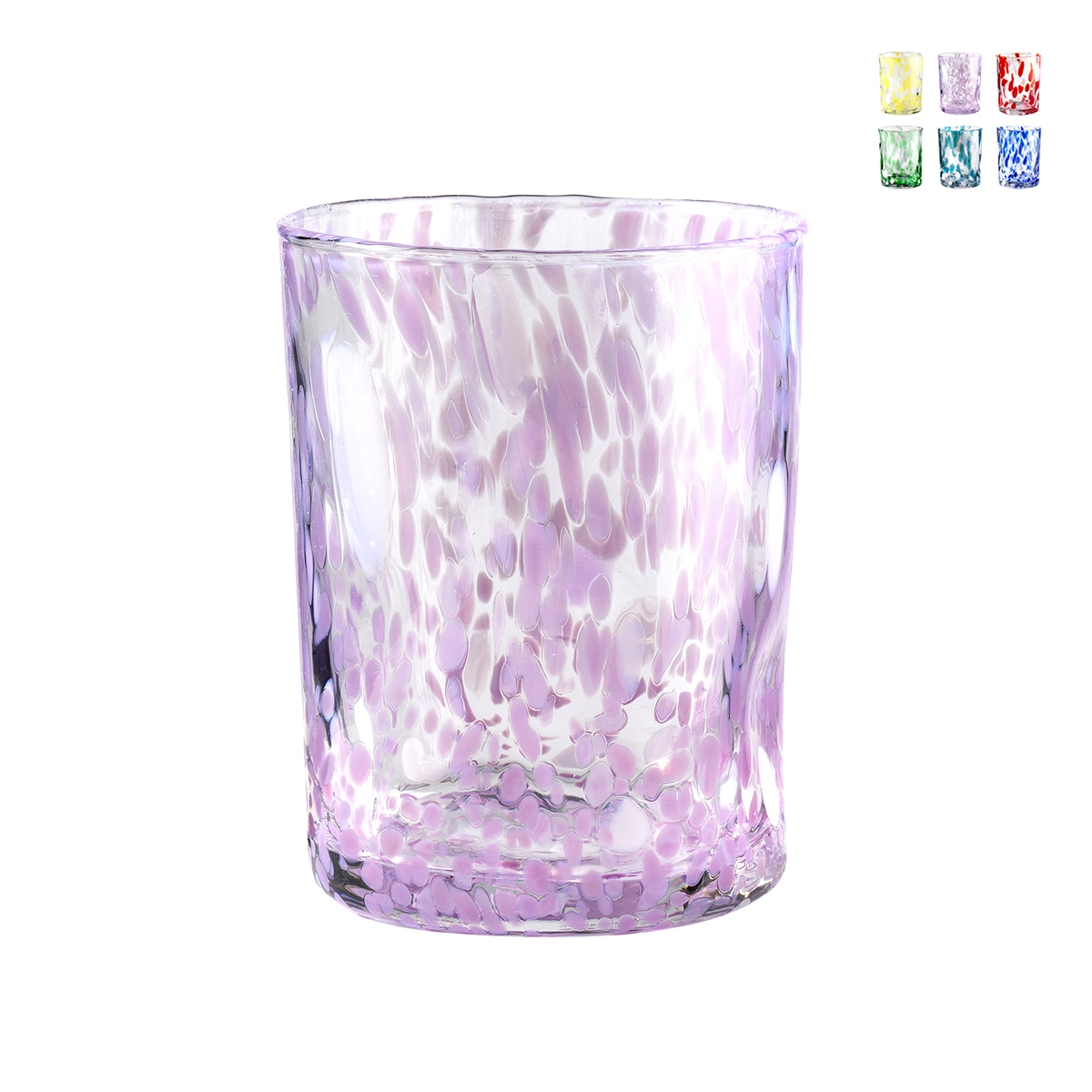 Set van 6 gekleurde glazen waterglazen 10 cm Carnaval Aanbieding Set van 6 gekleurde glazen waterglazen 10 cm Carnaval Aanbieding