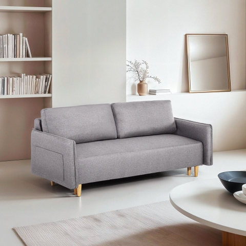 Canapé-lit 2 places style scandinave dossier inclinable Chara Promotion