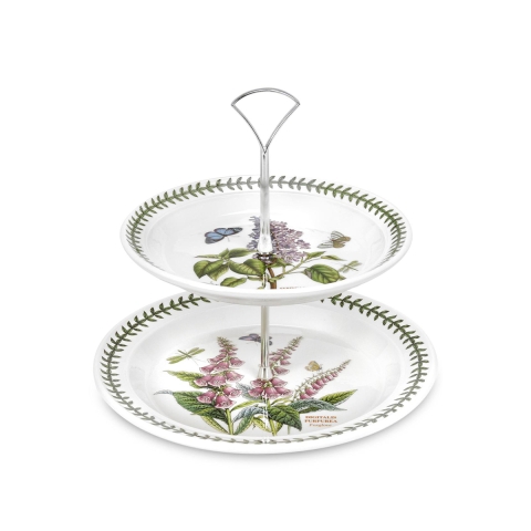 Présentoir à gâteaux 2 étages en porcelaine Portmeirion Botanic Garden Promotion