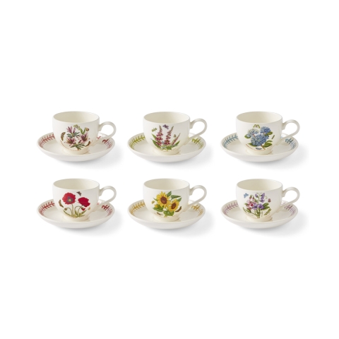 Lot de 6 tasses à petit-déjeuner en porcelaine Portmeirion Botanic Garden Meadow Promotion