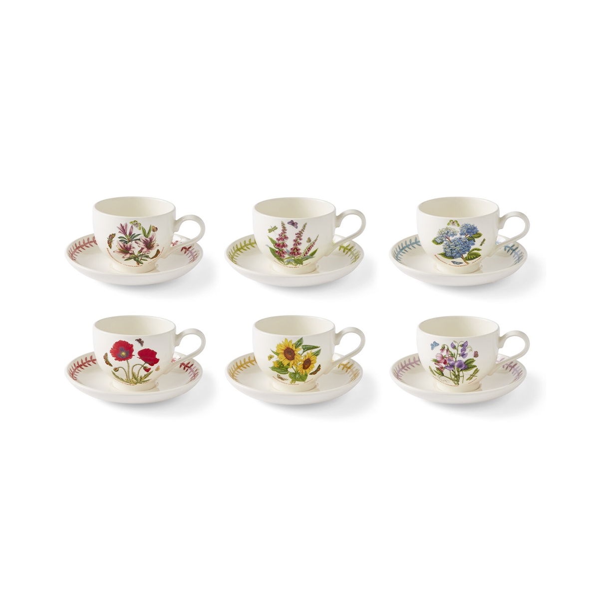 Set van 6 ontbijtkoppen van porselein Portmeirion Botanic Garden Meadow Aanbieding Set van 6 ontbijtkoppen van porselein Portmeirion Botanic Garden Meadow Aanbieding
