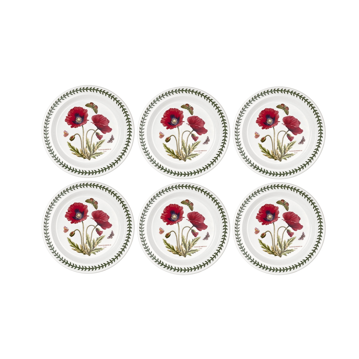 Set van 6 platte borden 26,7 cm in porselein Portmeirion Botanic Garden Aanbieding