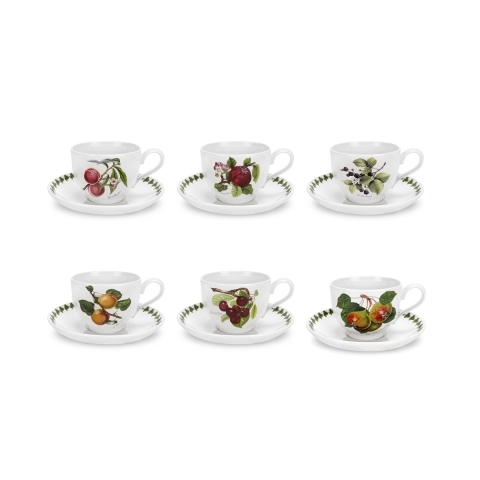 Ensemble de 6 tasses à thé avec soucoupe en porcelaine Portmeirion Pomona Promotion