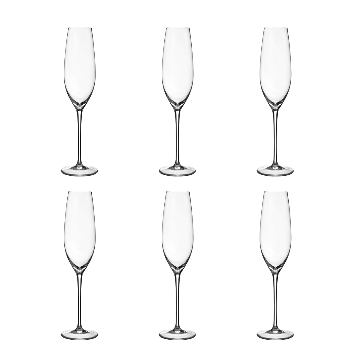 Set van 6 glazen flûte champagne design druppel 25cm Sinfonia Aanbieding Set van 6 glazen flûte champagne design druppel 25cm Sinfonia Aanbieding