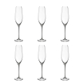 Set de 6 flûtes à champagne en verre design goutte 25cm Sinfonia Promotion
