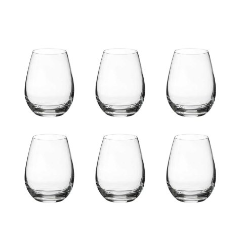 Set de 6 verres à eau 10cm design goutte en verre cristallin Sinfonia Promotion
