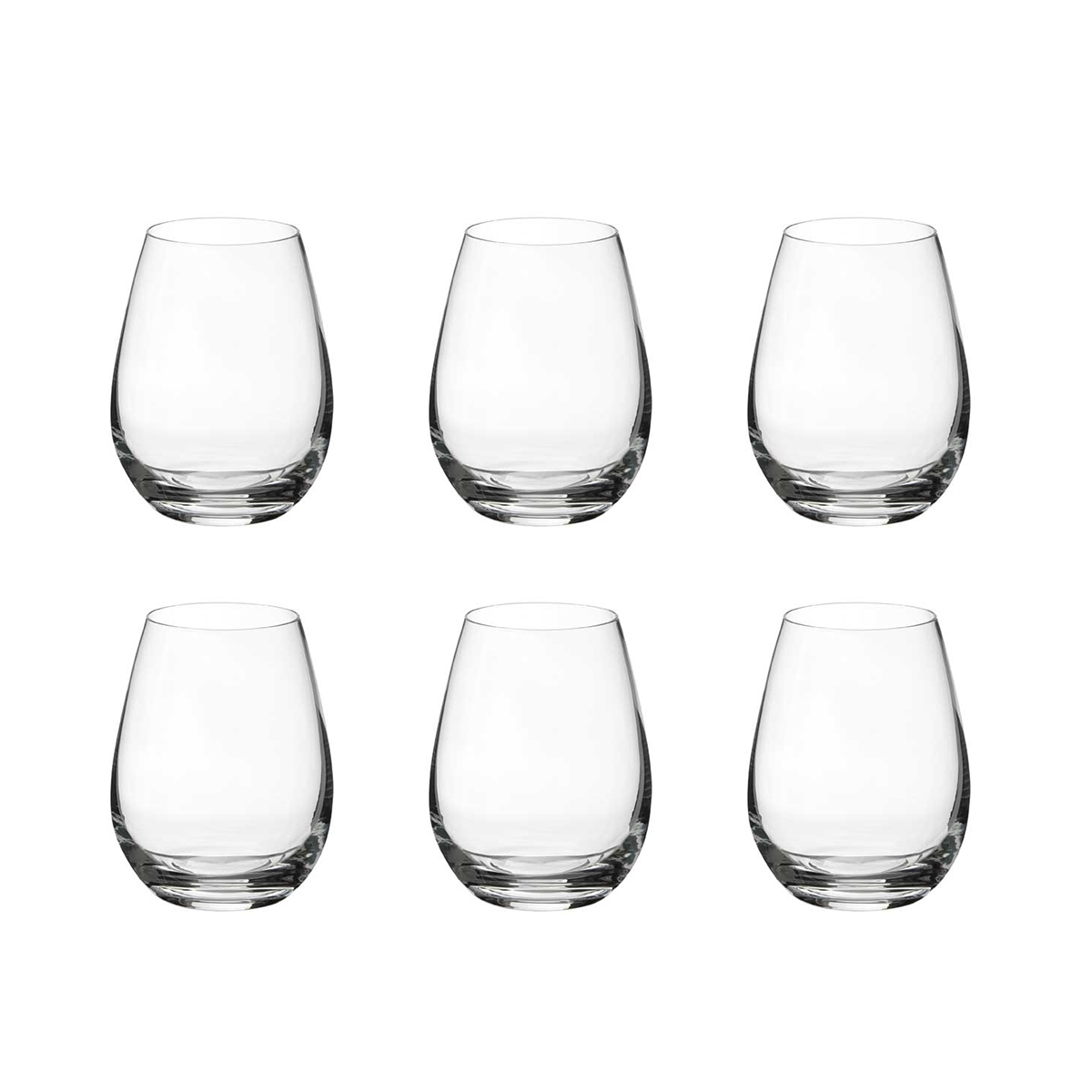 Ensemble de 6 verres à eau 10 cm design goutte en verre cristallin Sinfonia Promotion