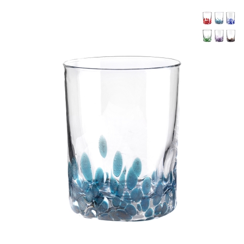 Set de 6 verres à eau 10cm en verre coloré pour table cuisine Venise Promotion