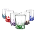 Ensemble de 6 verres à eau de table, couleurs assorties, décorations 10 cm Venise Promotion