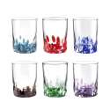 Ensemble de 6 verres à eau de table, couleurs assorties, décorations 10 cm Venise Offre
