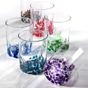 Ensemble de 6 verres à eau de table, couleurs assorties, décorations 10 cm Venise Vente