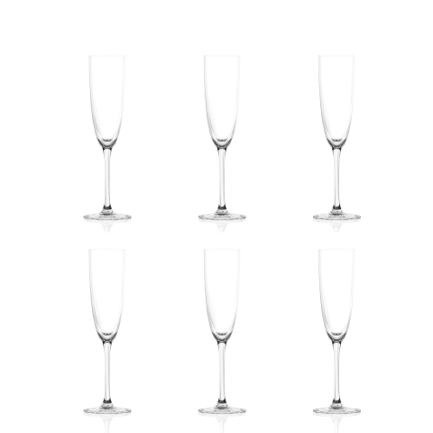 Lot de 6 flûtes à champagne en verre 165ml Tokyo Temptation Promotion