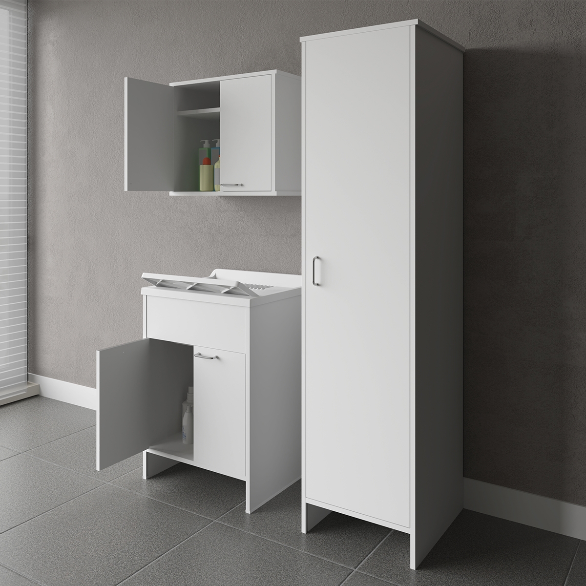 Ensemble buanderie mobile avec lavabo suspendu et colonne Negrari COMP 6 Promotion Ensemble buanderie mobile avec lavabo suspendu et colonne Negrari COMP 6 Promotion
