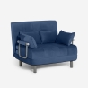 Opvouwbare ruimtebesparende velours slaapstoel Deborah Twin Lux Afmetingen