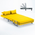 Stoffen slaapfauteuil 2-persoons opklapbare slaapbank Deborah Twin 