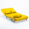 Stoffen slaapfauteuil 2-persoons opklapbare slaapbank Deborah Twin 