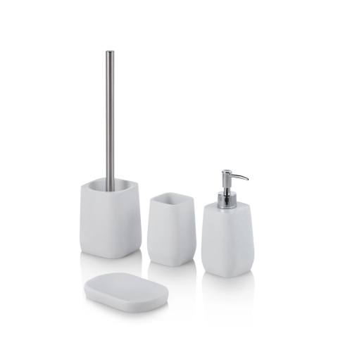 Ensemble d'accessoires de salle de bain en résine blanche Capua Promotion