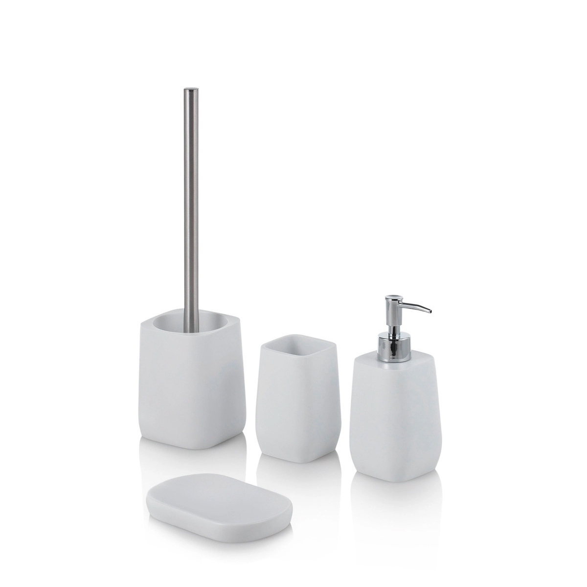Ensemble d'accessoires de salle de bain en résine blanche Capua Promotion Ensemble d'accessoires de salle de bain en résine blanche Capua Promotion
