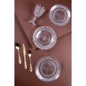 Service de vaisselle 18 pièces en verre transparent avec décor pour 6 personnes Imperial Modèle