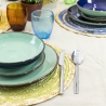 Set van 6 ronde placemats van gevlochten stro Ø38cm Spiral Color 