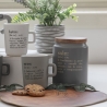 Grijze zoutpot met bamboedeksel 0,8L Victionary I Verkoop