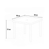 Beige vierkante tafel 90x90 cm met 4 gekleurde stoelen Elegance 