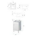 Meuble lavabo d'extérieur en PVC avec bac et porte Negrari 9056K Vente