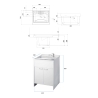 Meuble lave-main PVC aspect bois de chêne avec 2 portes et cuve Negrari 9002KR Vente