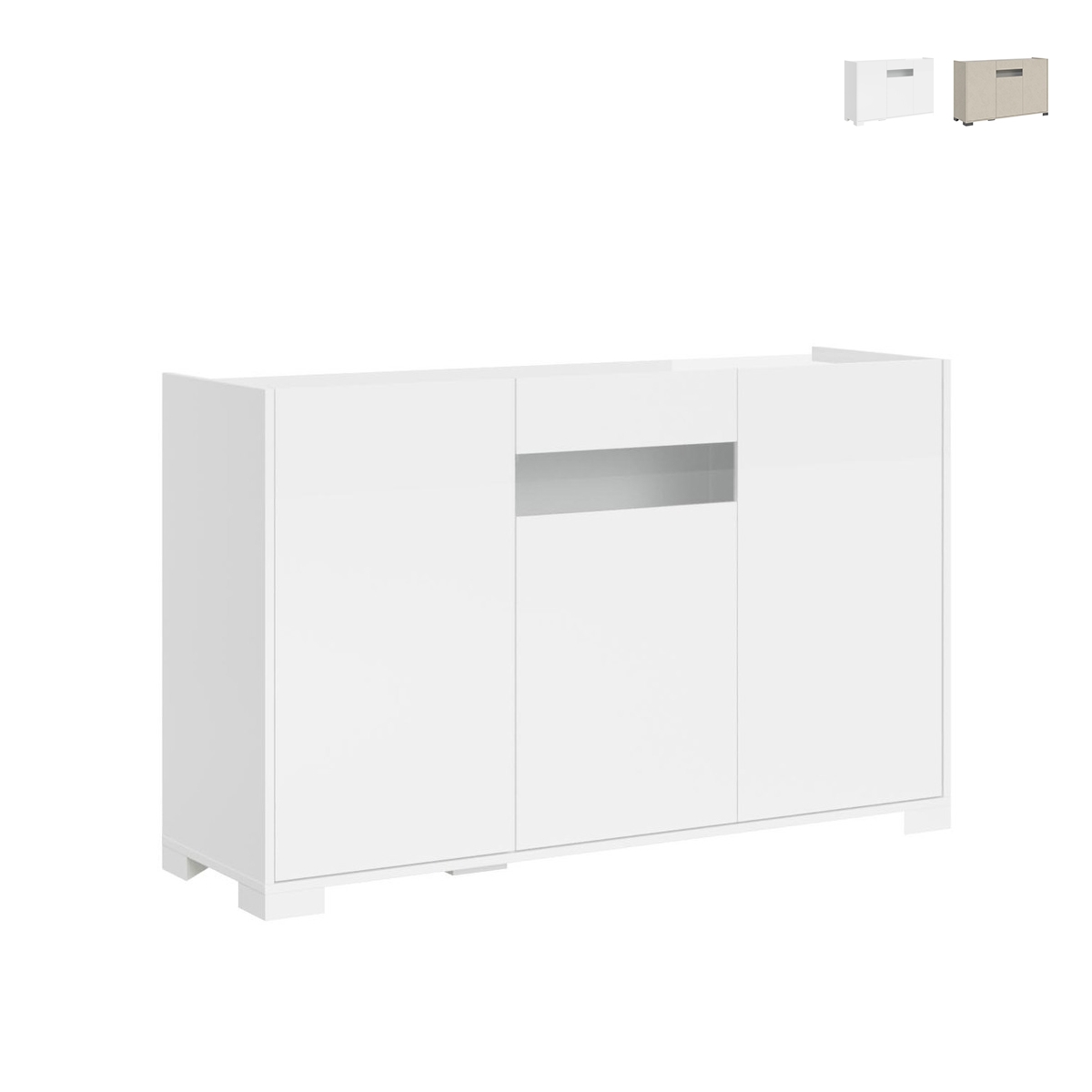 Buffet 3 portes design moderne avec verre fumé 130x40x81 Riflesso Promotion Buffet 3 portes design moderne avec verre fumé 130x40x81 Riflesso Promotion