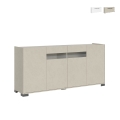 Buffet moderne 4 portes avec verre fumé 172x40x81 Riflesso Promotion