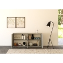 Moderne brede dressoir met 4 deuren en gerookt glas 172x40x81 Riflesso Voorraad