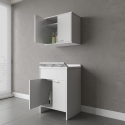 Ensemble buanderie avec armoire et meuble mural à 2 portes COMP 2 Negrari Promotion