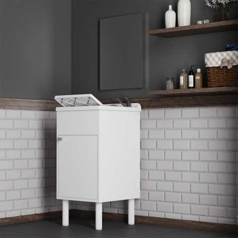 Ensemble meuble de salle de bain avec lavabo, porte et miroir 60x45cm Negrari COMP 3 Promotion