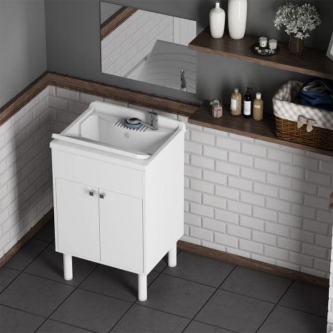 Ensemble meuble lavabo avec miroir filolucido 60x45cm Negrari COMP 4 Promotion