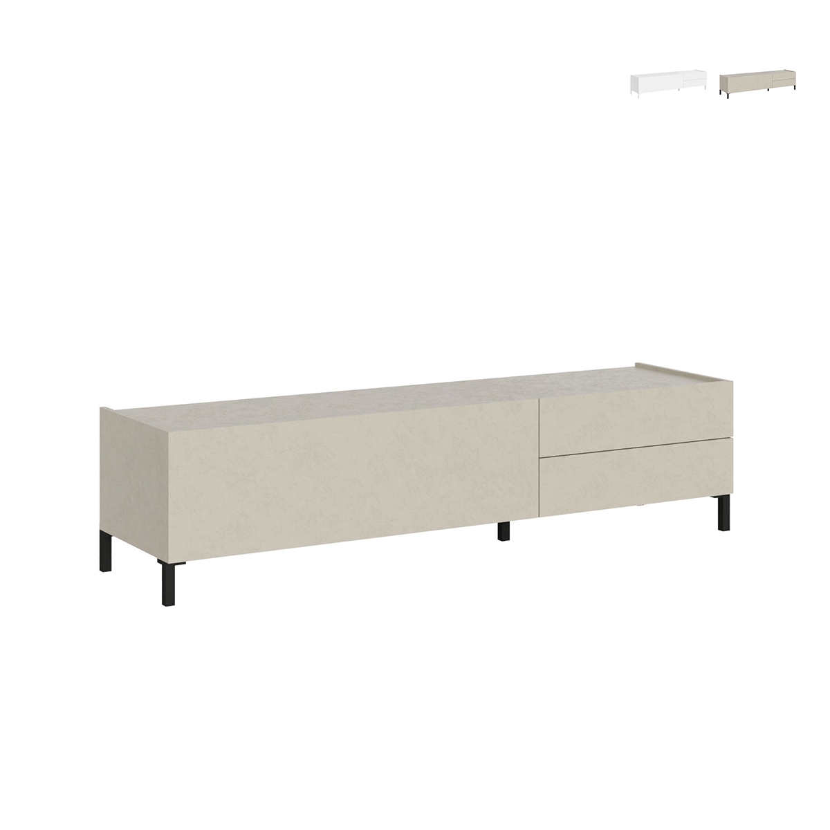 Minimalistisch TV-meubel met 1 vak en 2 lades woonkamer 160x42x40 Solaria Aanbieding Minimalistisch TV-meubel met 1 vak en 2 lades woonkamer 160x42x40 Solaria Aanbieding