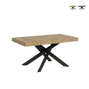 Uitschuifbare tafel met kruispoten modern design 90×160-264 Volantis Aanbod
