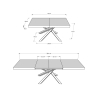 Uitschuifbare tafel met kruispoten modern design 90×160-264 Volantis Keuze