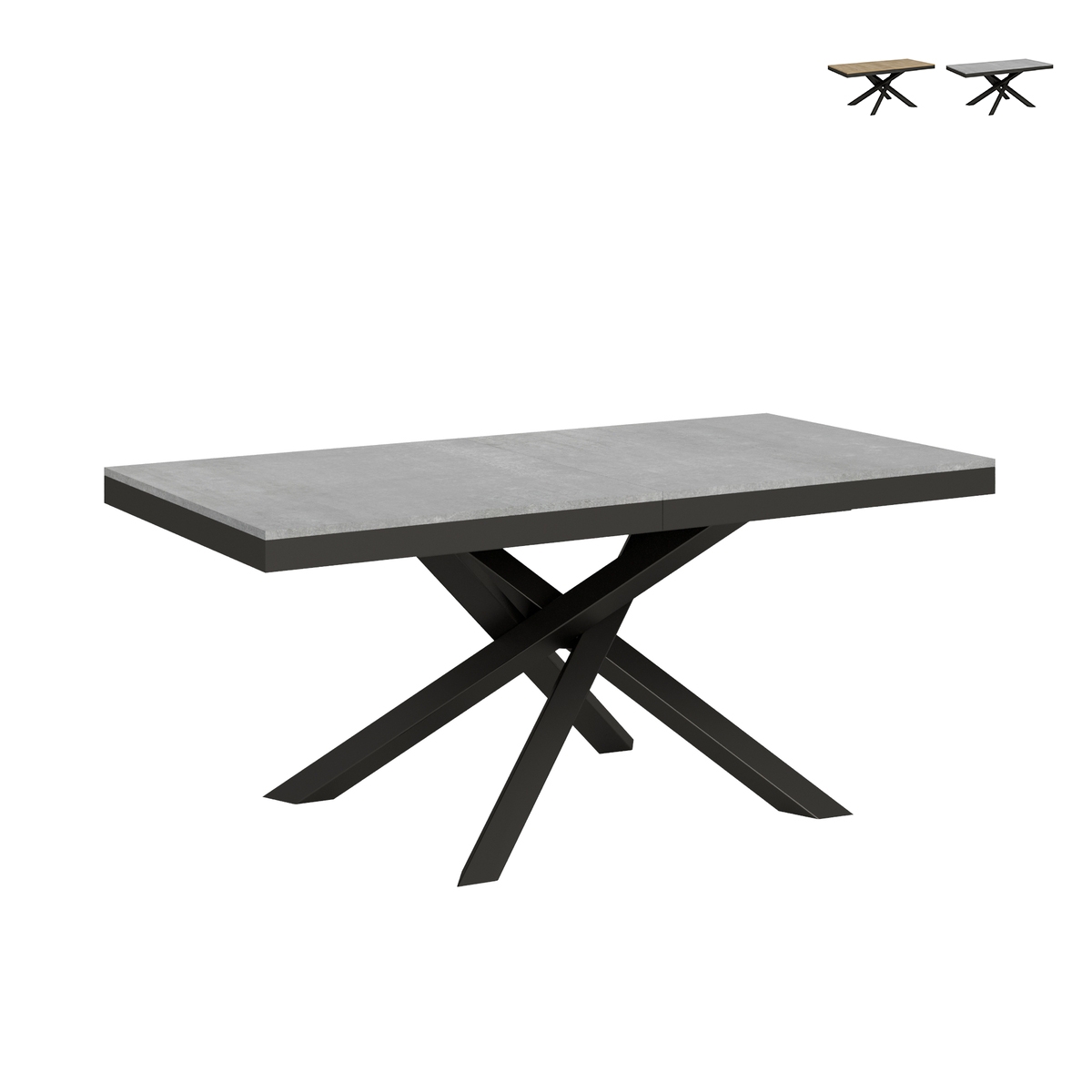 Moderne uitschuifbare tafel met gekruiste poten 90×180-440 Volantis Evolution Aanbieding