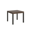 Table extensible carré moderne industriel 90×90-246 Everyday Réductions
